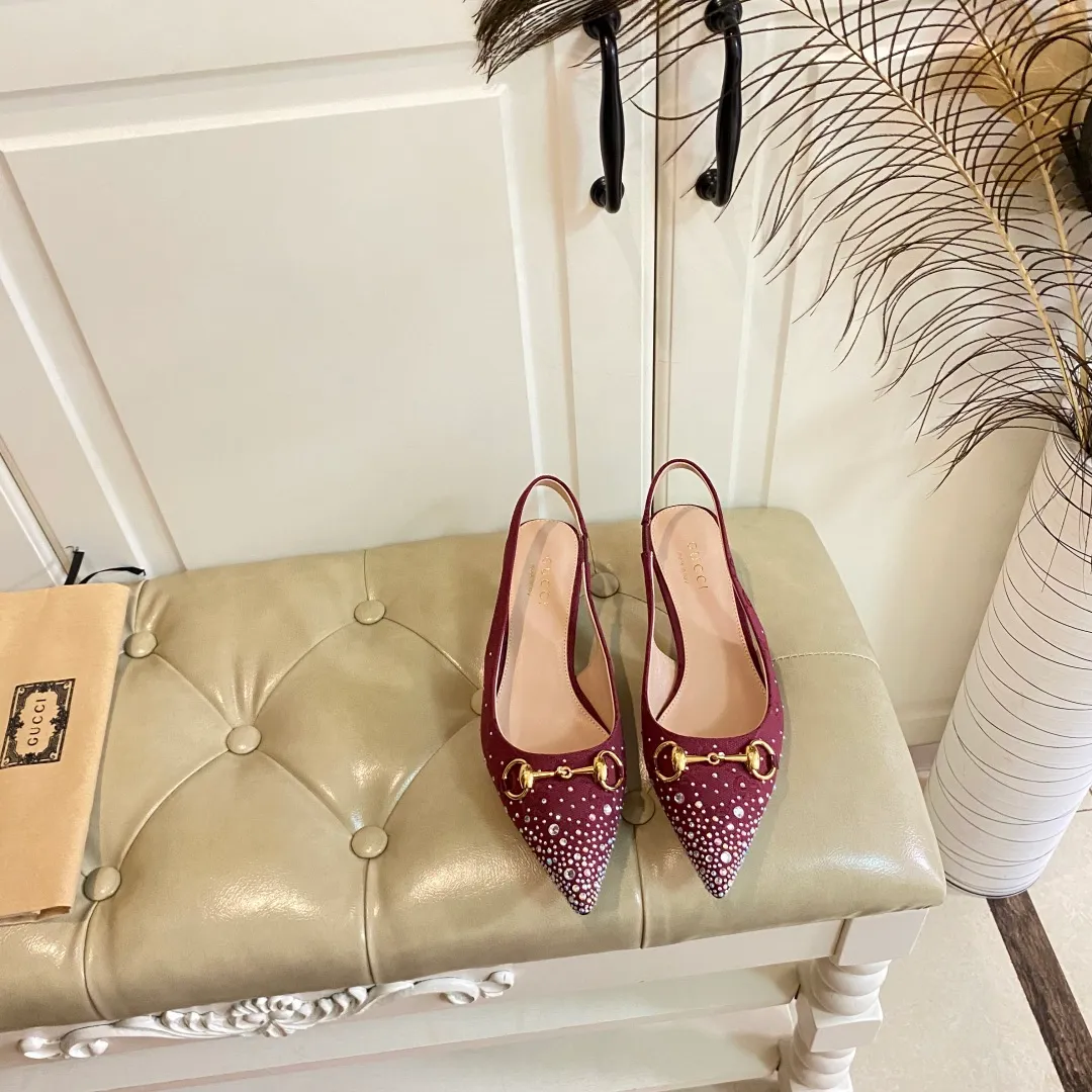 👟👟Ex-factory price 660👟👟, Gucci high heels, original canvas embellished with bright crystals, sheepskin lining, leather outsole, size 35-40 (41 customized, non-refundable)